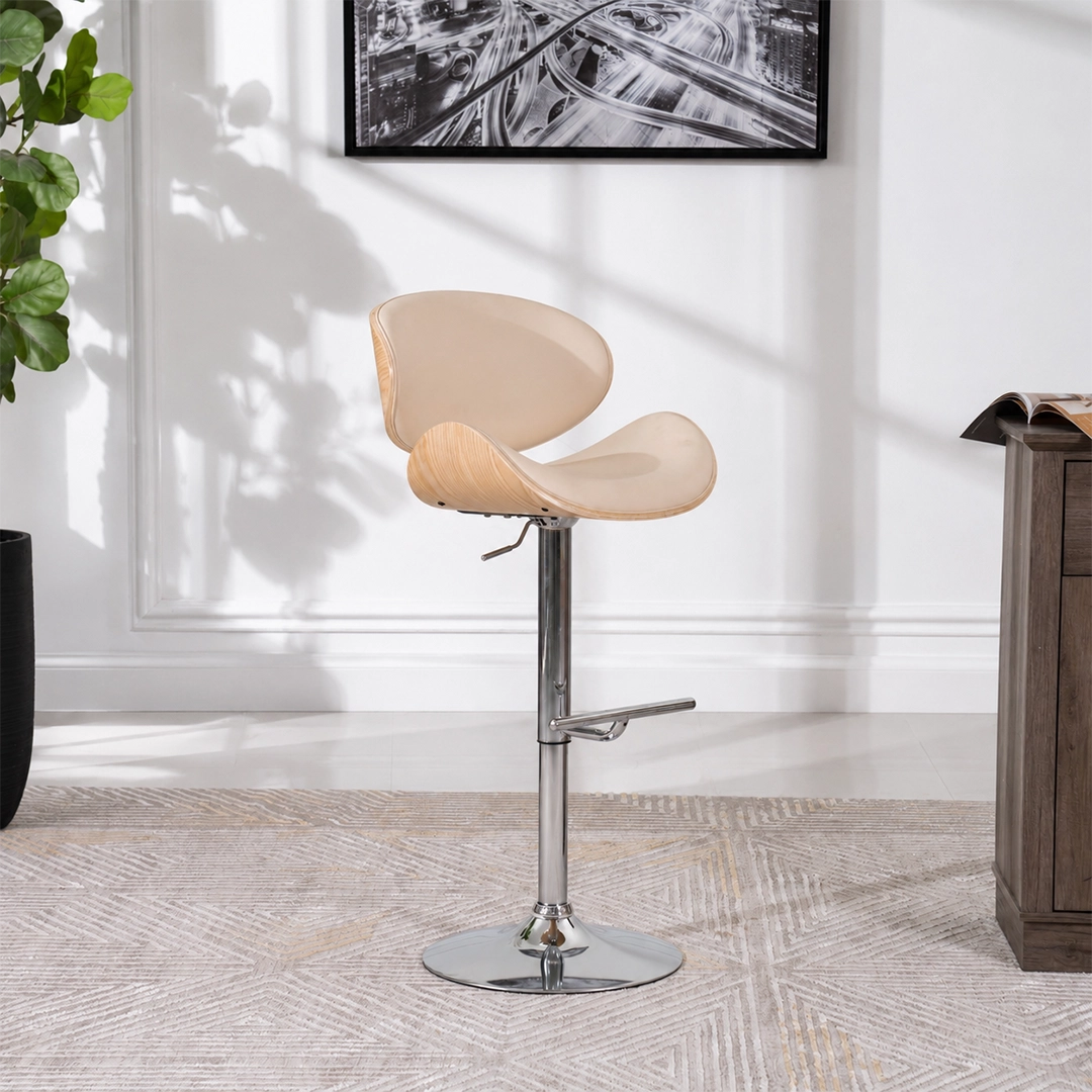 Holsted Bar Chair- Cream/Oak