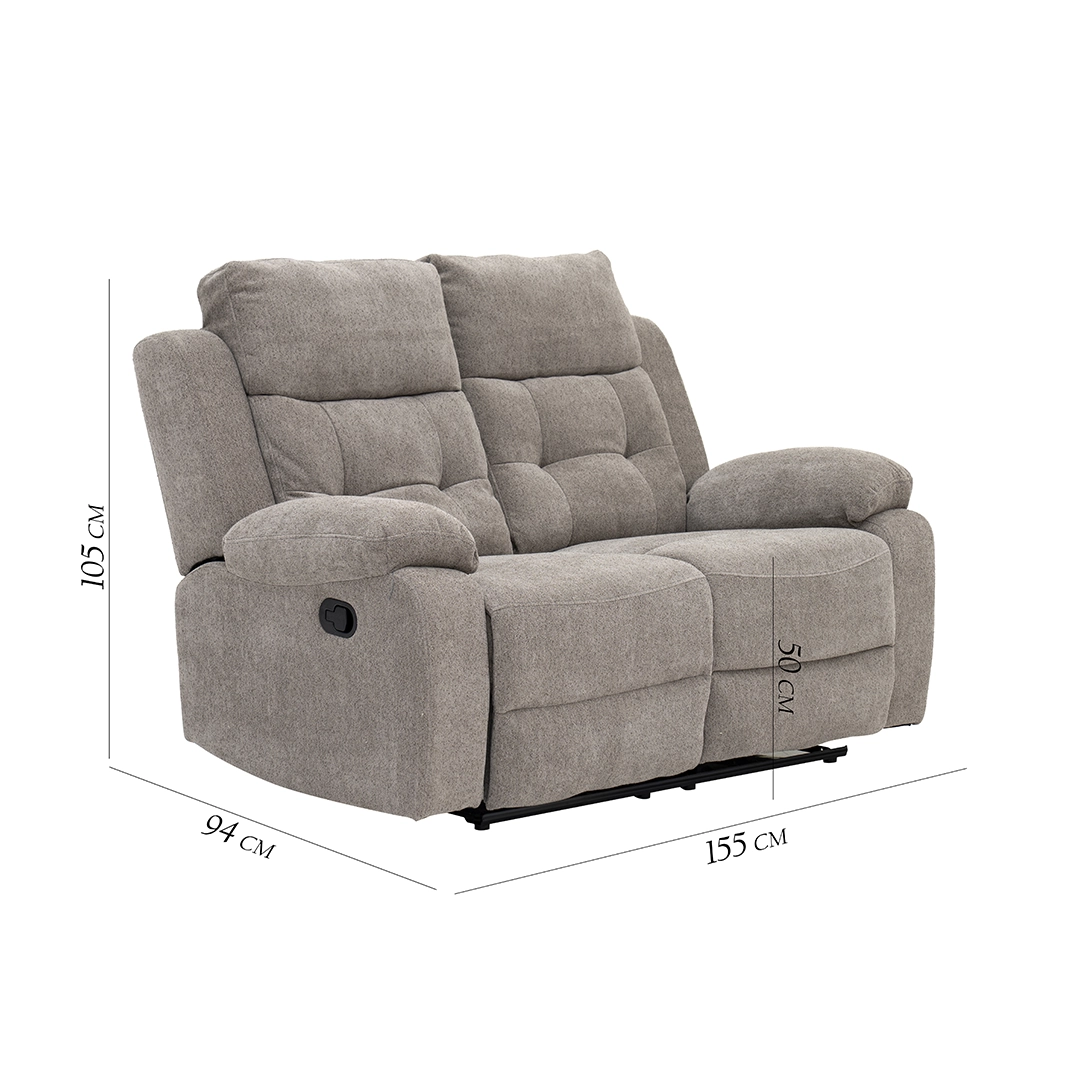 Griffen 6-Seater Recliner Sofa Set-Dark Beige - Image 3