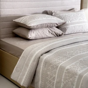Sovera 6PCS Jacquard King Comforter Set Beige 240X260Cm