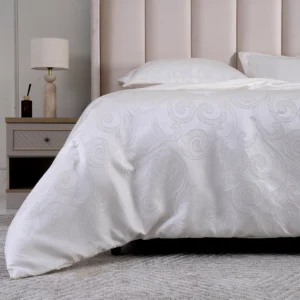 Sovera 6PCS Jacquard Super King Comforter Set White 260X260Cm