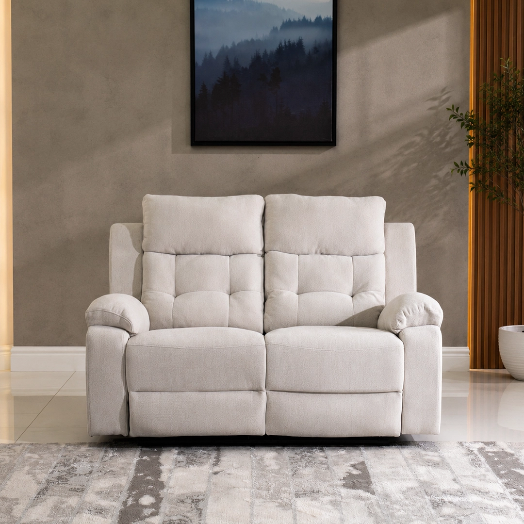 Griffen 6-Seater Recliner Sofa Set-Off White - Image 9