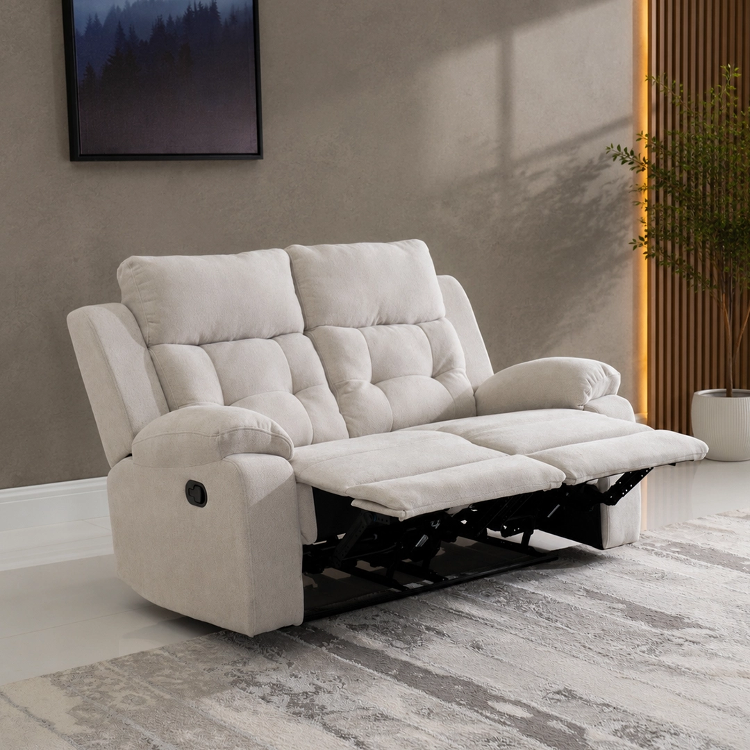 Griffen 6-Seater Recliner Sofa Set-Off White - Image 10