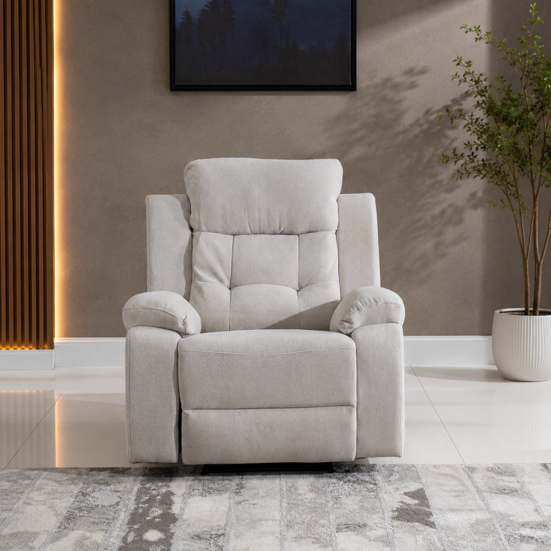 Griffen 6-Seater Recliner Sofa Set-Off White - Image 11