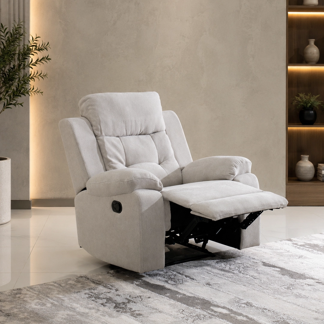 Griffen 6-Seater Recliner Sofa Set-Off White - Image 12