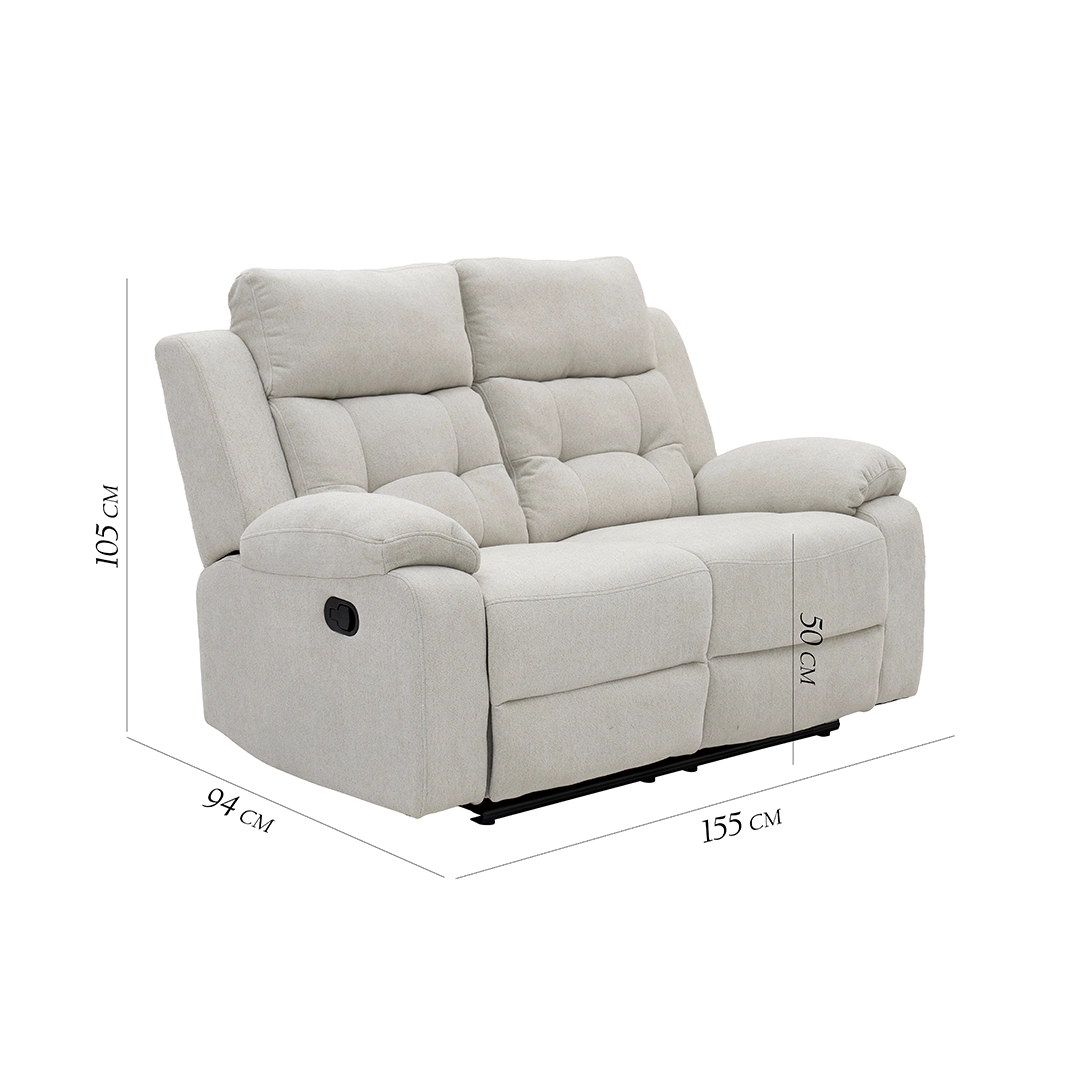Griffen 6-Seater Recliner Sofa Set-Off White - Image 3