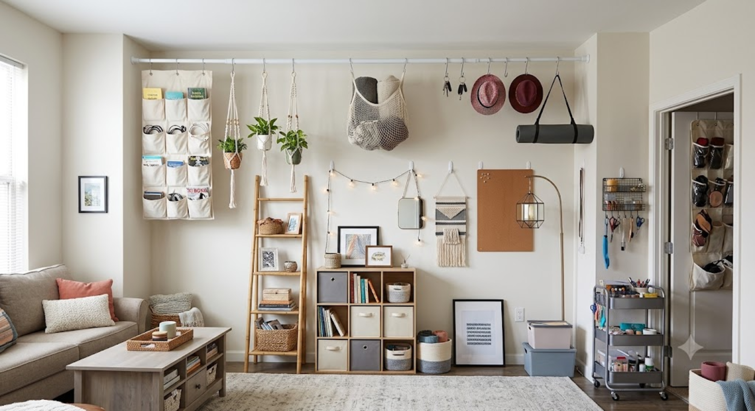 Living Room Storage Ideas That Don’t Need a Single Drill Hole