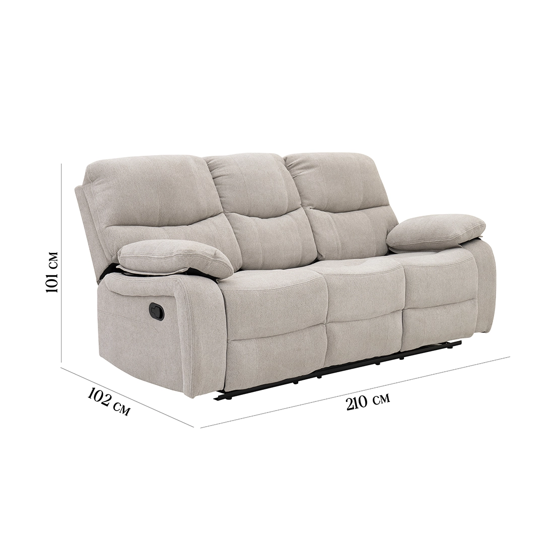 Stanford 6-Seater Recliner Sofa Set-Beige - Image 2