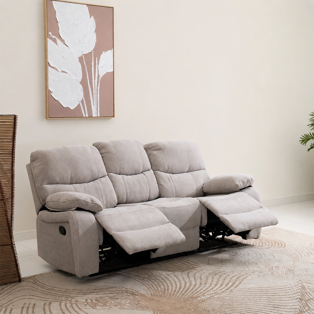 Stanford 6-Seater Recliner Sofa Set-Beige - Image 7