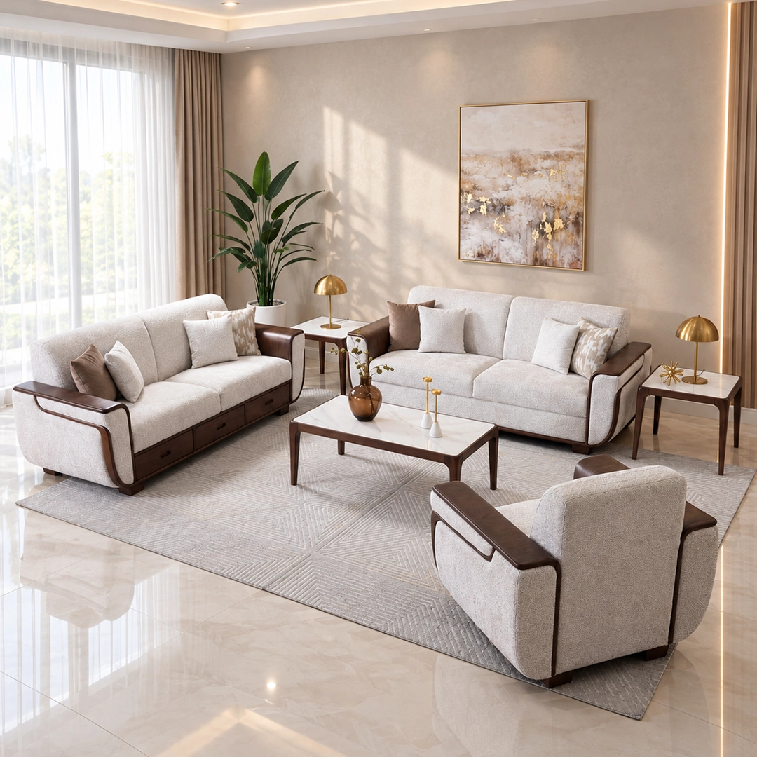 Siena Sofa Set with Center and Side Tables