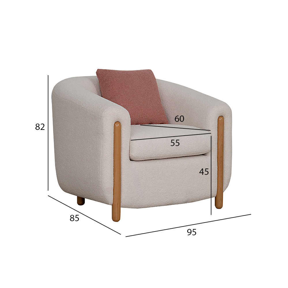 Candace Single Seater Sofa - Image 2