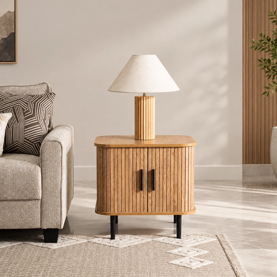 Dynamic End Table-Oak